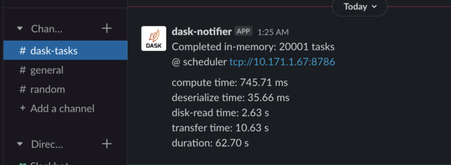 Slack workspace notification